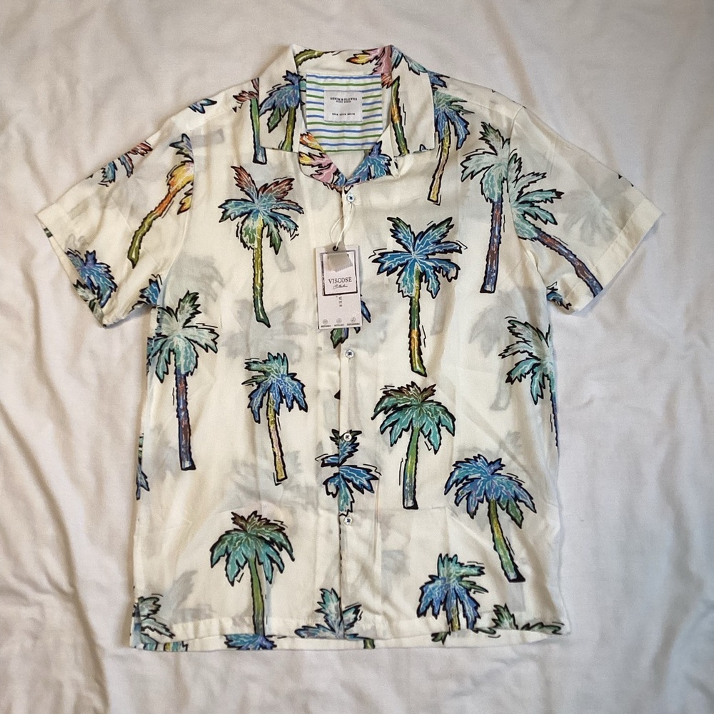New Denim & Flower Viscose Shirt